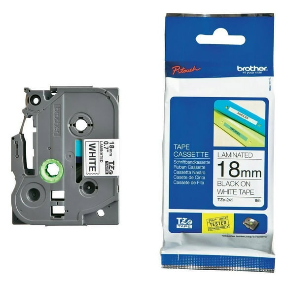 Etiquetas Brother TZE-241 18MM Negro sobre blanco