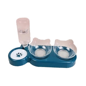 Ioensy - Juego De Cuencos Para Agua Y Comida Para Perros Pequeños O Medianos, Gatos, Cachorros Y Gatitos, Color Azul