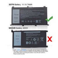 Dmkaollk - Batería 357F9 Para Dell Inspiron 15 7000 7559 7567 7566 7759 7557 5577 Serie Ins15Pd P57F P57F003 P65F P65F001 0Gfj6 71Jf4 11.1V 74Wh - 12 Meses De