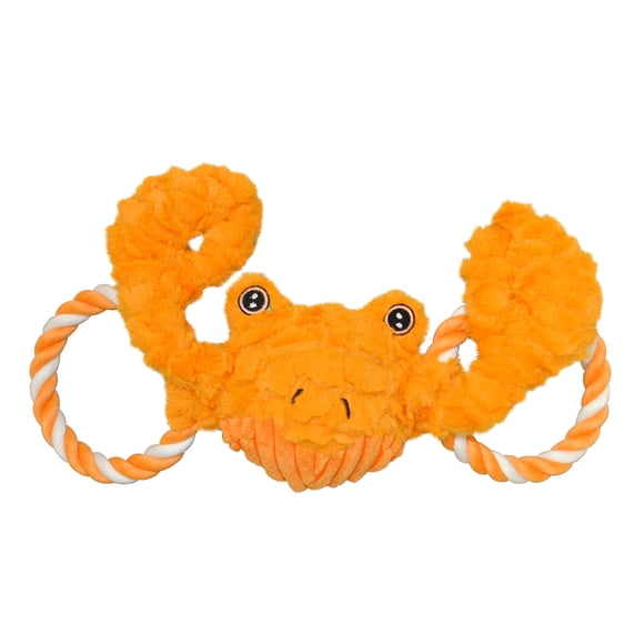 Juguete Tug/Squeak Jolly Pets Jolly Tug-a-Mal Crab, tamaño mediano