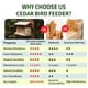 thumbnail image 3 of Comedero para aves Solution4Patio de cedro estadounidense, a prueba de ardillas, 3 of 9