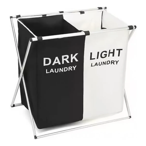 Genérico - Cesta Ropa Sucia Doble Plegable Diseño Práctico