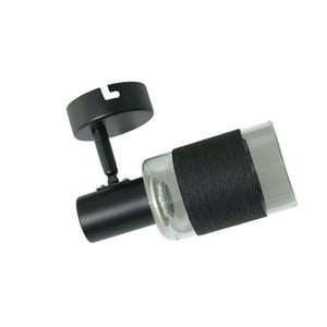 Genérico - Foco Apliqué Techo Simple Vidrio E-14 Negro Ampolleta Cálida
