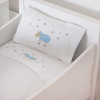 Tuyo Print - Juego De Sábanas Moisés - Colecho Ovejita Celeste