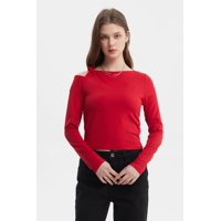 Fashionspark - Polera Mujer Nudo Hombro Rojo