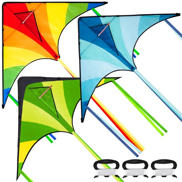 Kite JOYIN Large Delta verde, azul y multicolor para niños
