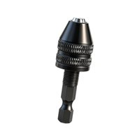 Magideal - Adaptador De Destornillador Con Portabrocas De Mordazas Sin Llave, De Aleación De Aluminio, De Cambio Rápido, Portabrocas De Vástago Hexagonal De Negro