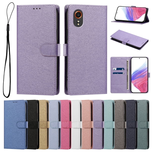 Cartera para Samsung Galaxy XCover 7 con Soporte y Correa, Lila