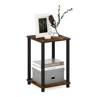 Mesa Auxiliar Furinno Turn-N-Tube De 2 Niveles, Moderna, Pino Ámbar