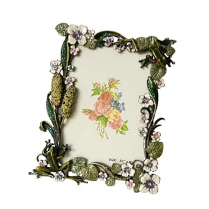 Bothyi - Marco De Fotos De Metal Con Diseño Floral De 3,5 X 5 Para Escritorio Decorativo Y Encimera