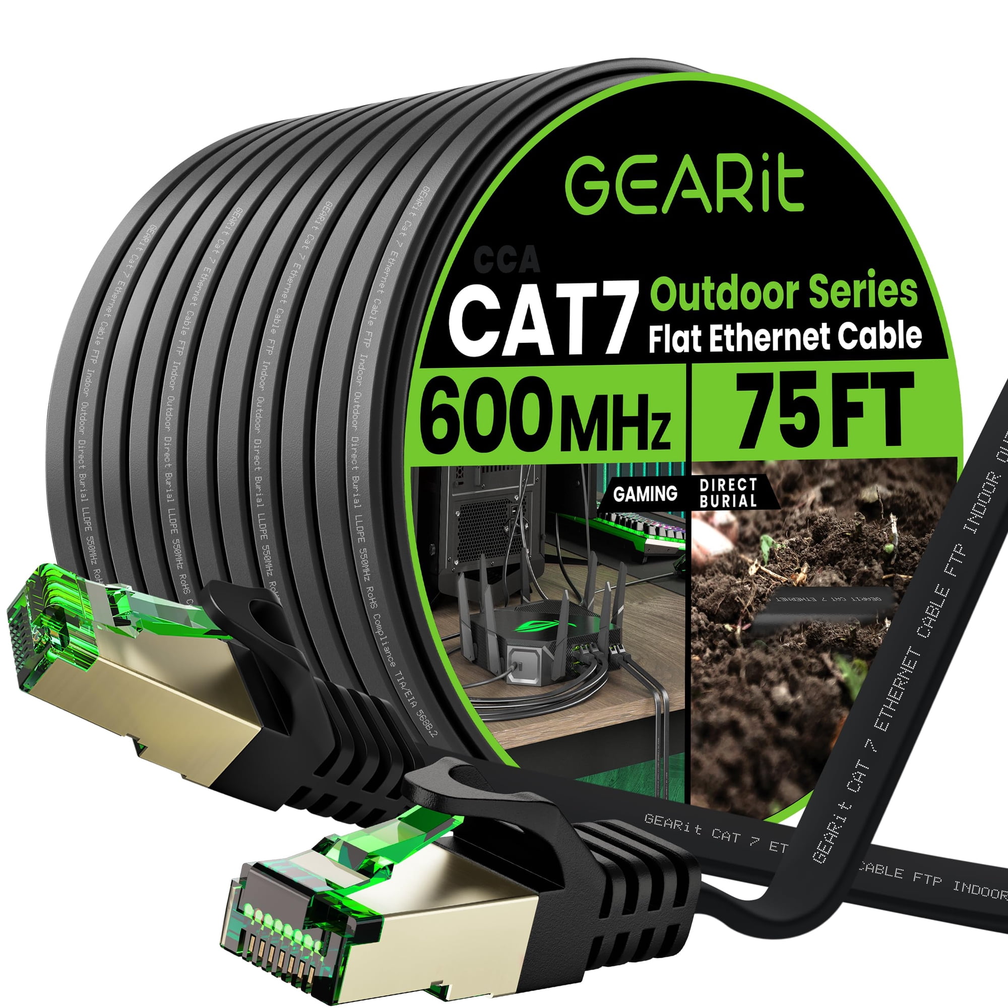 Cable Ethernet Gearit Cat7 23 M Exterior Plano Blindado