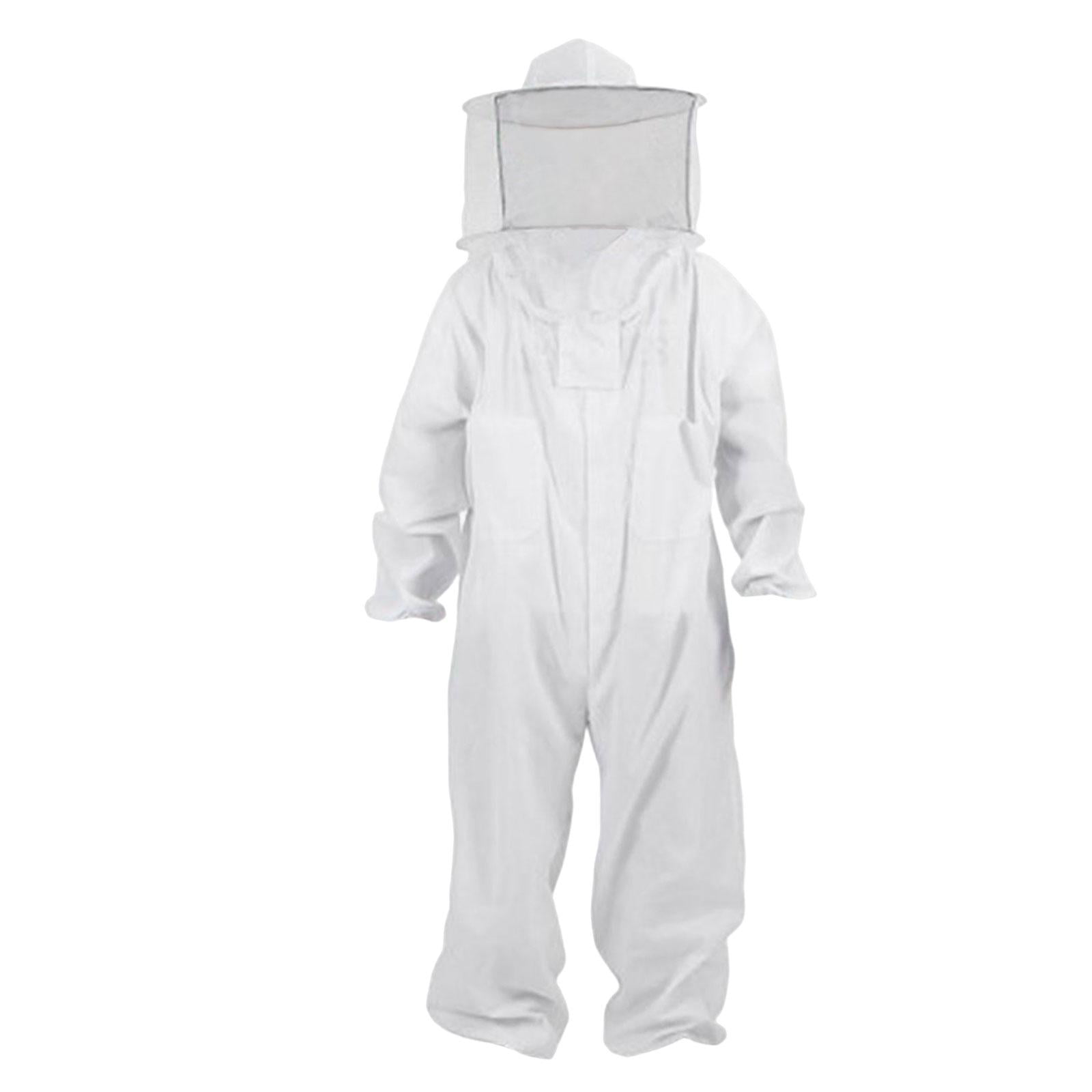 Ioensy - Traje Antiabejas De Cuerpo Completo, Ropa De Apicultura, Capucha Protectora Con Velo De Algodón