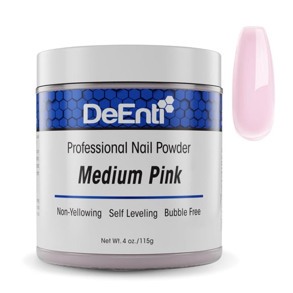 Polvo de uñas acrílico DeEnti Medium Pink 120 ml para manicura