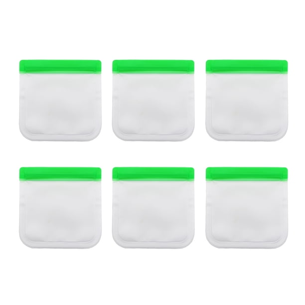 Bolsas reutilizables para almacenar alimentos, 6 unidades, bolsas reutilizables para congelador