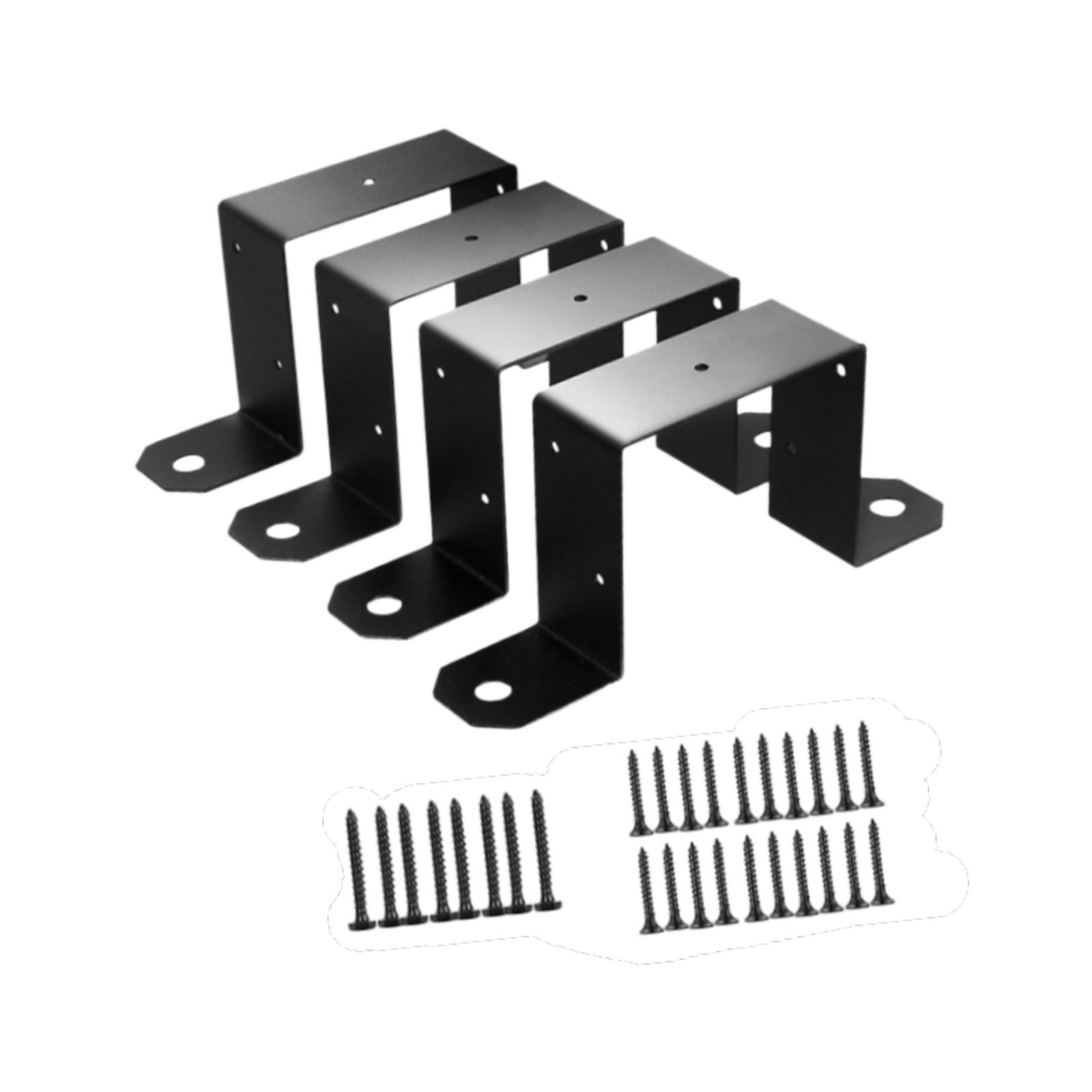 Magideal - 4X Post Post Clips Soportes De Estaca De Cubierta Versátiles Versátiles Fáciles De Instalar Pesado Resistente Con Sujetadores De Hardware De Tornillo