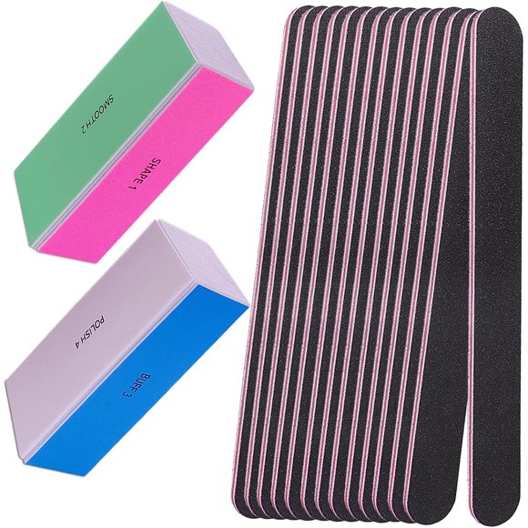 Set de Limas y Pulidores AhaTopia de 4 Caras con Espuma EVA y Brillo