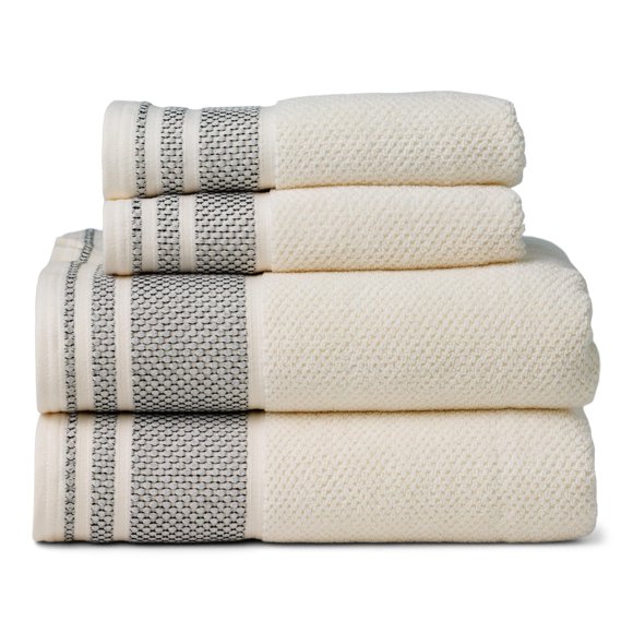 Toalla TexereSilk 700 GSM Algodón Orgánico Crema/Negro