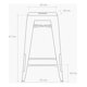 thumbnail image 5 of Taburete Piso Medio 67 cm Metal Plateado Estilo Industrial Apilable, 5 of 5
