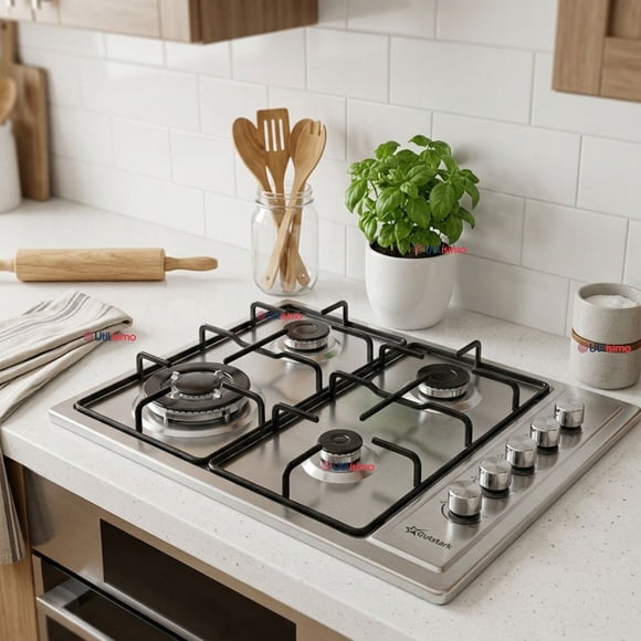 Cocina Encimera A Gas Natural 4 Platos Premium Acero Inoxidable
