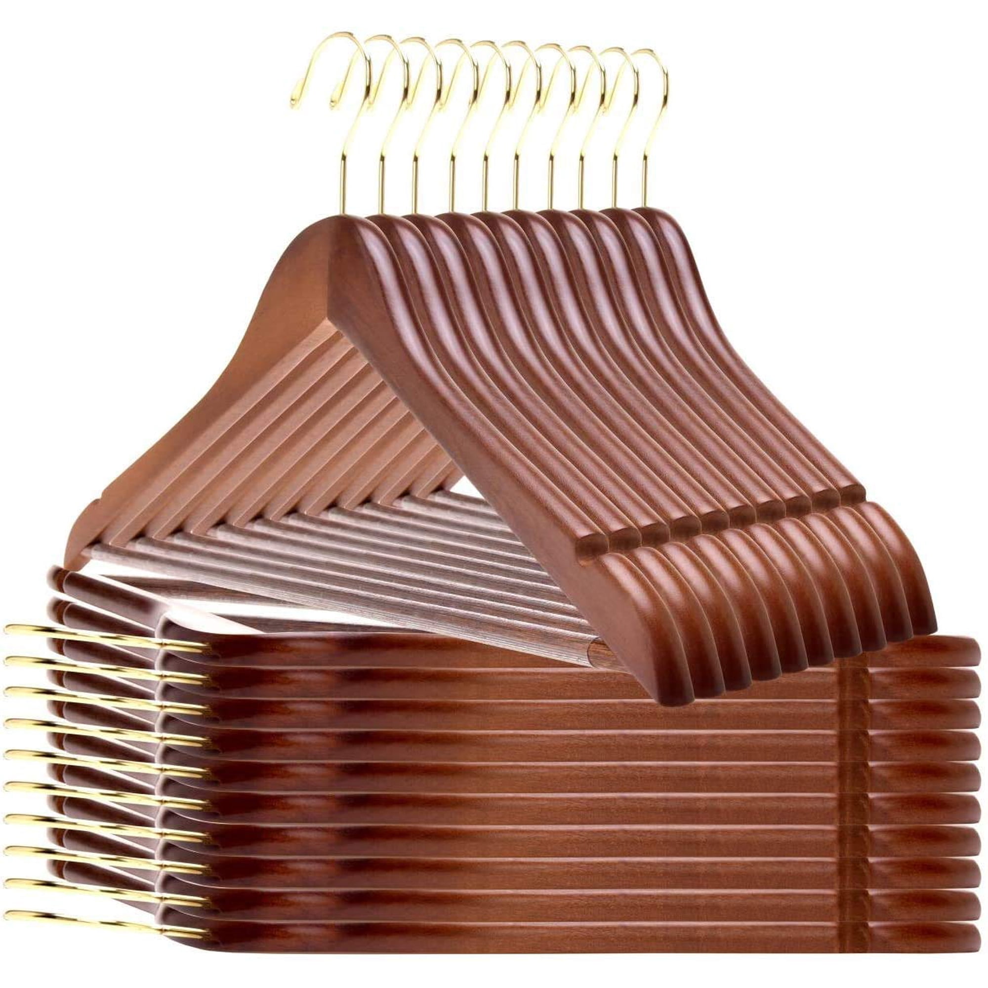 Quality Hangers - Perchas De Madera Maciza Ligeramente Curvadas De Calidad, 30 Unidades