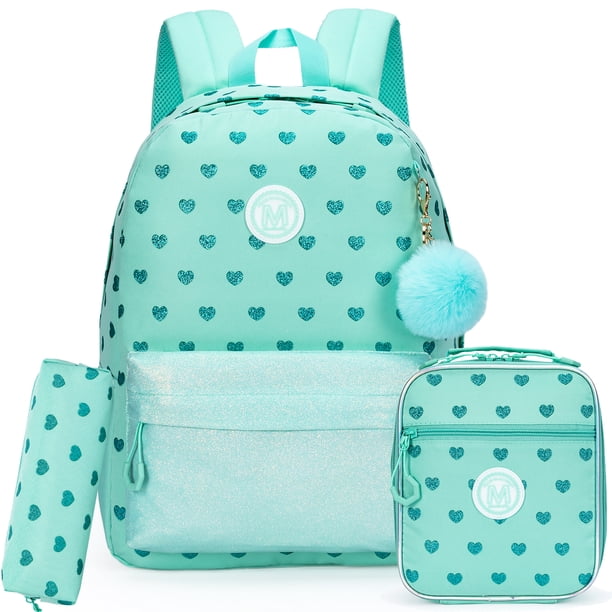New Cute hot stamping love backpack Laptop bag girls backpack with Lunchbag and Penbag for school travelling picnic