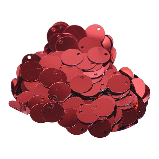 300 Uds. Lentejuelas sueltas redondas planas de 10mm, lentejuelas planas sueltas, lentejuelas para manualidades, suministros de apliques para tocado Rojo