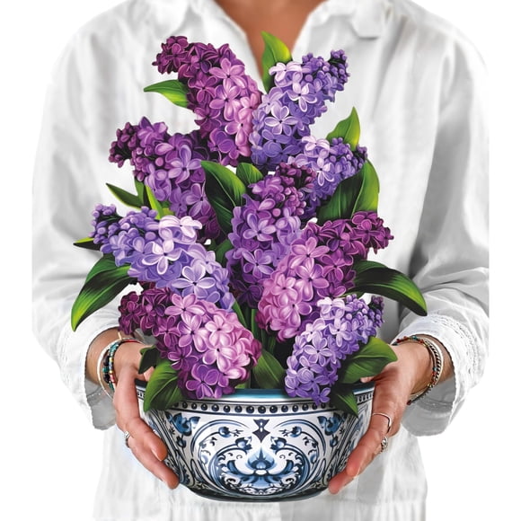 Tarjeta pop-up Freshcut Paper Garden Lilacs, ramo de 30 cm