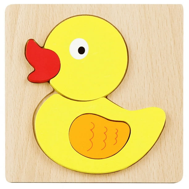 Kindergarten Children's Awareness Of Early Education Cartoon Animal Awareness Grasping Board Wooden Three-dimensional Puzzle Wooden Toys