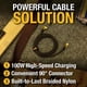 thumbnail image 2 of Cable USB C DEWALT de 100 W, ángulo de 90 grados, tipo C a tipo C, 1,2 m, 2 of 9