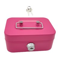 Magideal - Caja De Dinero Con Bloqueo De Tesoro De Bloqueo De Bosquecedor De Metal Pequeño Estuche Portátil De Caja De Reclutamiento De Cajas De Recuerdos Para Rosa