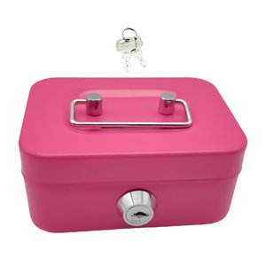 Magideal - Caja De Dinero Con Bloqueo De Tesoro De Bloqueo De Bosquecedor De Metal Pequeño Estuche Portátil De Caja De Reclutamiento De Cajas De Recuerdos Para Rosa