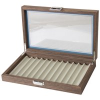 Bothyi - Estuche De Madera Para Almacenamiento De Bolígrafos De 12 Dígitos Con Ventana De Vidrio Durable Para Tienda O Hogar