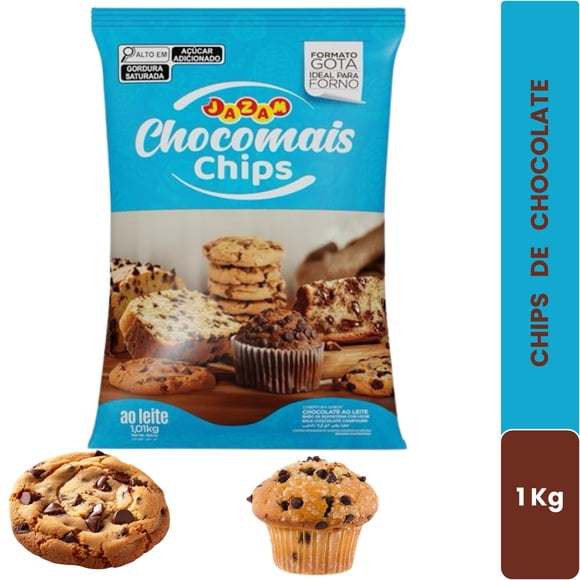 Choco Chips Chocomais Jazam 1.01kg Chocolate Con Leche Horneable