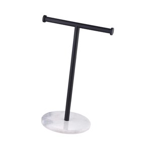 Magideal - Soporte Para Toallas De Mano De Baño De Acero Inoxidable Soporte Para Toallas De Papel Para Colgar De Servicio Pesado Multifunción De Pie Independient , Negro