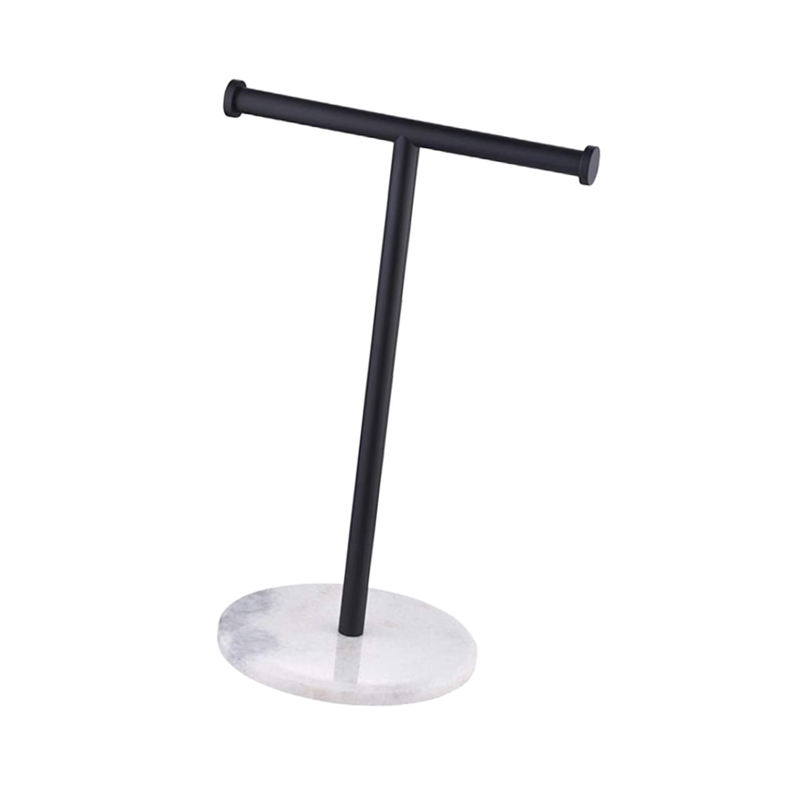 Magideal - Soporte Para Toallas De Mano De Baño De Acero Inoxidable Soporte Para Toallas De Papel Para Colgar De Servicio Pesado Multifunción De Pie Independient , Negro