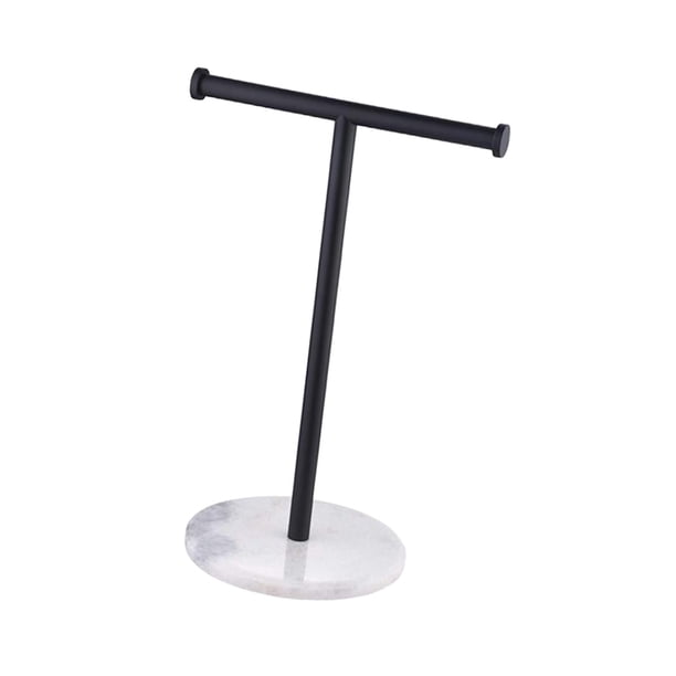 Soporte para toallas de mano de baño de acero inoxidable Soporte para toallas de papel para colgar de servicio pesado multifunción de pie independient , negro
