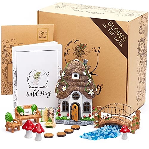 Kit De Jardín De Hadas Que Brilla En La Oscuridad Con Casa De Hadas