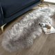 thumbnail image 1 of Alfombra Ashler de piel sintética Fluffy Shaggy de 60 x 180 cm, color gris, lavable a máquina, 1 of 7