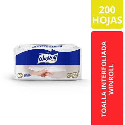 WIN ROLL TOALLA INTERFOLIADA DOBLE HOJA 200 UN