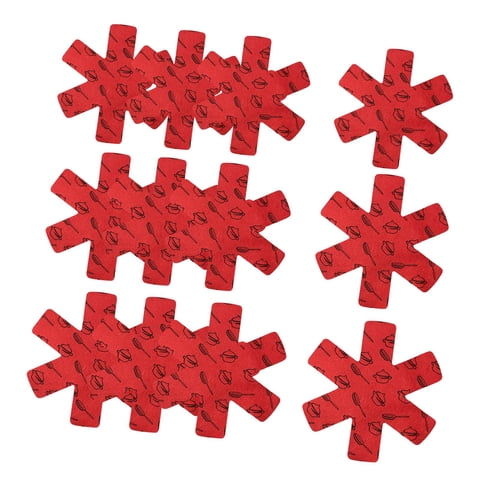 Bothyi - 12 Protectores Antideslizantes Para Sartenes Antiadherentes, Color Rojo