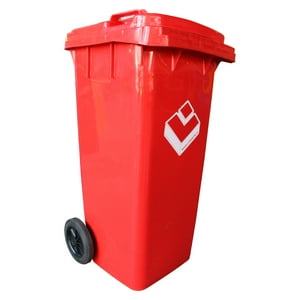 Lorenzini - Contenedor Basurero 120 Lts Rojo Con Tapa/Rueda
