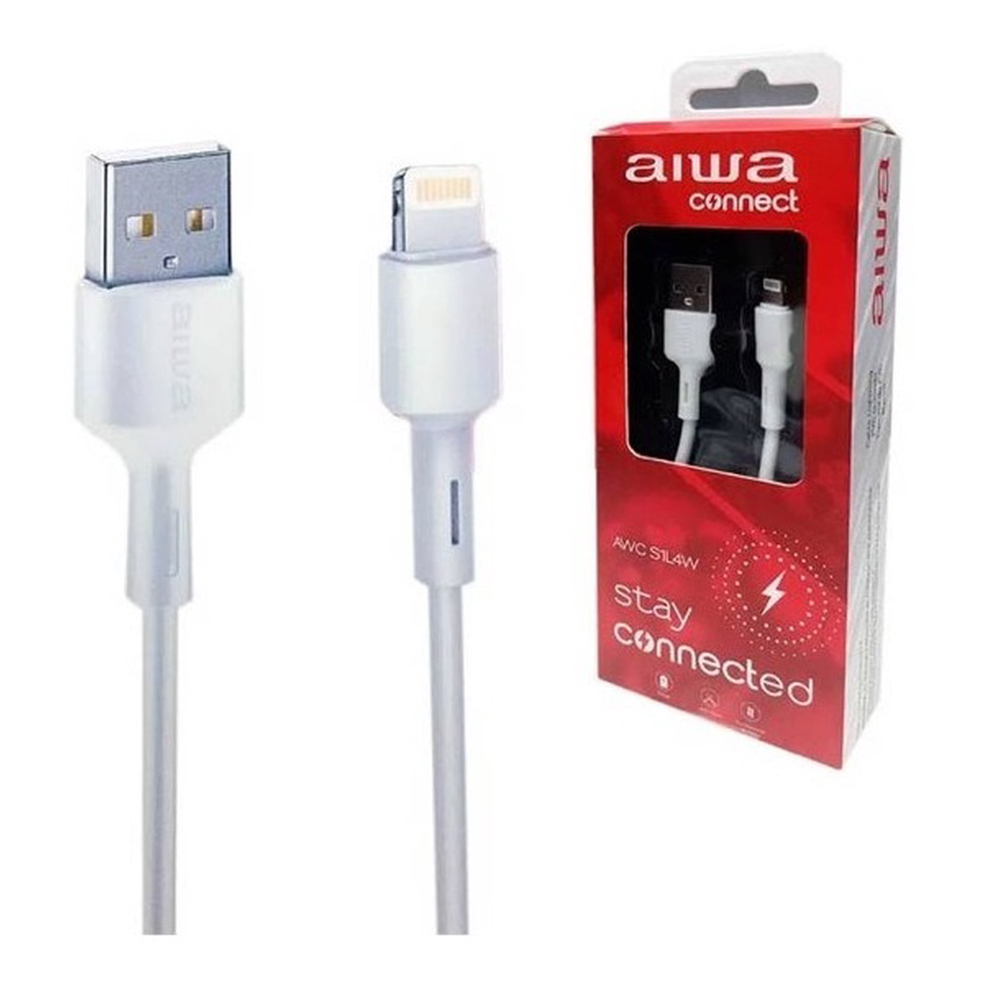 Cable Aiwa Lightning Usb 1.2 Mts Awcs1l4w Compatible Con Ip