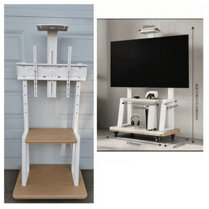 Todostore - Soporte Tv Movil Con Ruedas 32 A 70 Base Pedestal En Color Blanco