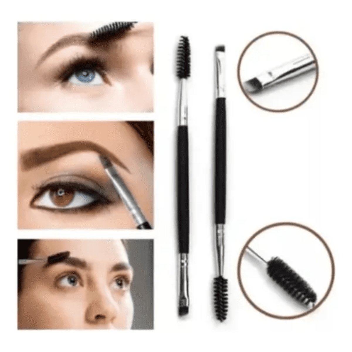 Genérico - Brocha Pincel Para Maquillaje Cejas Y Pestañas 2 En 1