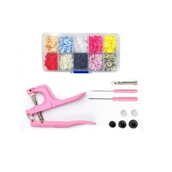 Pinza Remachadora Para Broches Plasticos Snap + 100 Broches