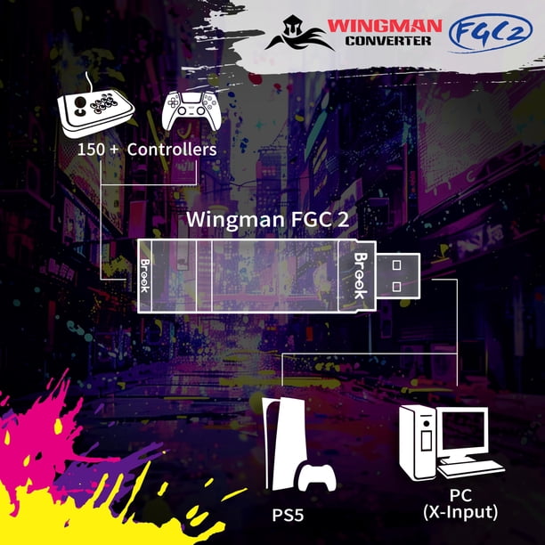 Convertidor de juegos Brook Wingman FGC2 para PS5 y PC | Lider