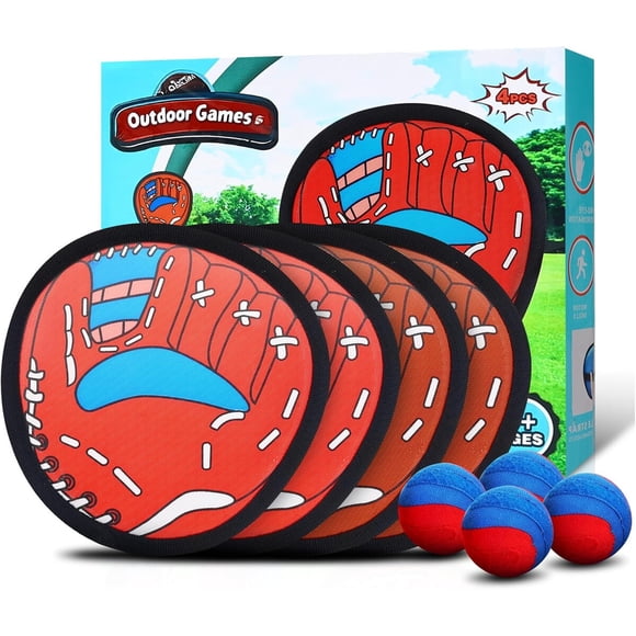 Juego Lanzar y Atrapar SNFAJOHE 4 Paletas 4 Pelotas Exterior