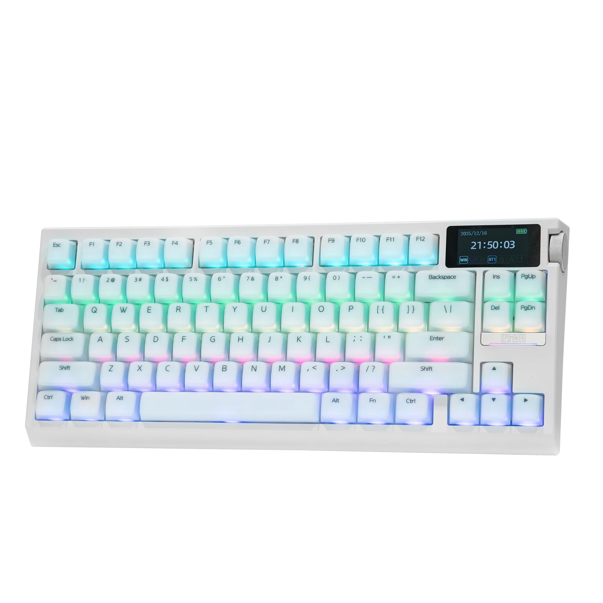 Teclado Inalámbrico Para Juegos Epomaker G84 Pro 75% Con Pantalla Y Perilla