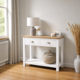 thumbnail image 2 of Arrimo "Dual Space" 2 Cajones Consola de Madera con Repisa - Blanco - 100x35x80 cm, 2 of 3