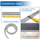 thumbnail image 4 of Protector de borde de 2 metros - Tira de PVC para borde de alfombra - Tiras de transición de goma para piso - Moldura autoadhesiva, 4 of 5